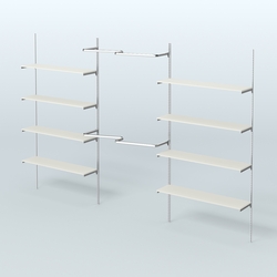 Neo Fix №7(М) настенная система с полками из ДСП поручнями из хрома (3600 мм), Белый