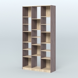 Стеллаж из ДСП серии ЛОФТ №10-2 с полками ДСП, Ясень Анкор темный и Дуб Сонома