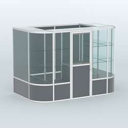 Павильон из профиля пристенный №8б (4,05 кв. м), Темно-Серый