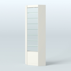 Высокая витрина серии Эконом №305А внутренний угол (без дверей), Белый