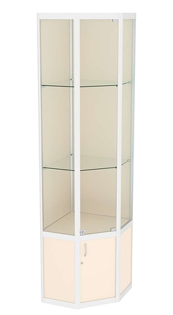 Витрина из профиля пятигранная угловая №2, Крем Вайс