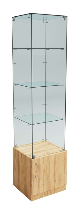 Витрина ИСТРА №6 стаканчик (задняя стенка - стекло), Дуб Золотистый