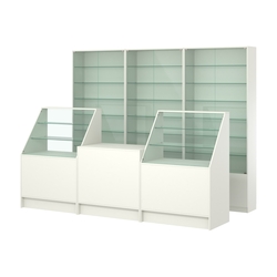 Комплект витрин с регулировочными полками NE-6 №12 и прилавков ЭК-7, Белый