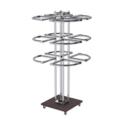 Торговое хромированное трехъярусное вешало СЕКТОР №3, Дуб Венге