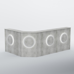 Ресепшен угловой большой КРУГ №4, Метрополитан Грей