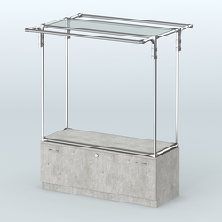 Островная торговая система ХРОМ 1200 мм с тумбами №3, Метрополитан Грей