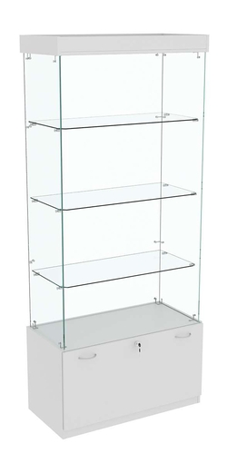 Витрина Кристалл №101 прямоугольная (З/C - стекло), без дверей, Серый