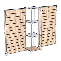 Хромированное вешало ЩИТ №2-4 с зеркальными полками 4мм, Дуб Сонома
