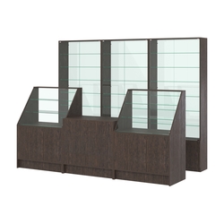 Комплект витрин с регулировочными полками NE-6 №12-1 и прилавков ЭК-7, Дуб Венге