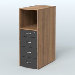 Тумба высокая Стандарт, Орех + Черный