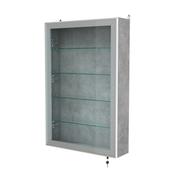 Витрина настенная №2-1А высокая серии Collecto, Бетон Чикаго светло-серый F186 ST9