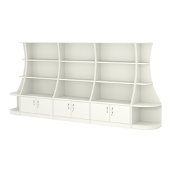 Пристенный низкий стеллаж ГАРАНТ №3, Белый