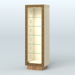 Низкая витрина декорированная НБА-501С, Крем Вайс + Орех