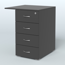 Брифинг-приставка с тумбой Прайм, Черный