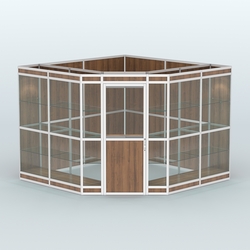 Павильон из профиля угловой №8в (9 кв.м), Орех