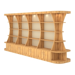 Островной высокий стеллаж ГАРАНТ №5, Дуб Золотистый и Крем Вайс