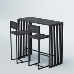 Комплект барный стол "Кофе-брейк" №7 и стулья, Антрацит