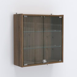 Витрина настенная №201-1А с прозрачными полками, Орех