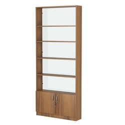 Стеллаж из ДСП с 4-мя полками 200x900 мм серии LEVEL-4 №10-1 (З/C - СТЕКЛО), Орех