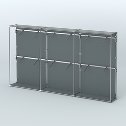 Торговая система ХРОМ (задняя стенка - ДСП) 3600 мм с поручнями №4, Темно-Серый