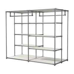 Хромированное вешало ПЛАТФОРМА №1-3 с полками ДСП 16мм, Белый