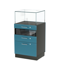 Прилавок ювелирный "Диаманд" №2-600, ЛДСП черный + МДФ бриз