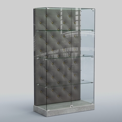 Низкая стеклянная витрина КАПИТОНЕ №5-ХП, Метрополитан Грей+15 Silver