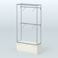 Торговая система ХРОМ без ДСП 1200 мм №3-1 с тумбой Т-11 и поручнями, Белый