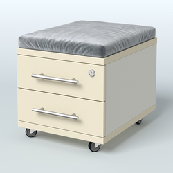 Тумба Лиани 2 ящика с подушкой, Белый + Крем Вайс