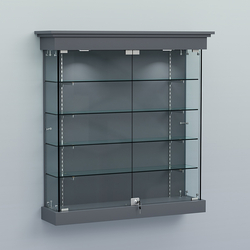 Витрина для музеев "Коллекция" настенная №2-4-РЕГ, Темно-Серый