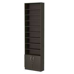 Стеллаж из ДСП с 8-ю полками 200x600 мм серии LEVEL-8 №3 (З/C - ДВП), Черный