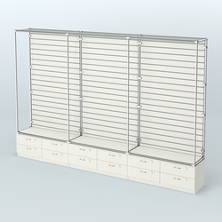 Торговая система ХРОМ (задняя стенка - Экономпанель) №9 с тумбами Т-14, Белый