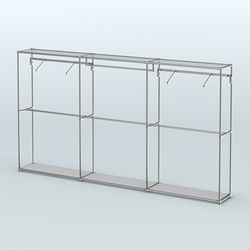 Торговая система ХРОМ без ДСП 3600 мм с поручнями №3, Серый