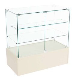 Прилавок Истра со стеклянными дверками №102 (закрытый), Крем Вайс