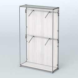 Торговая система ХРОМ (задняя стенка - ДСП) 1200 мм с поручнями №3, Ясень Анкор светлый