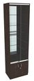 Витрина СЭСП-Z №2-400 (З/C - Зеркало) со стеклянными полками и шторками Дуб Венге