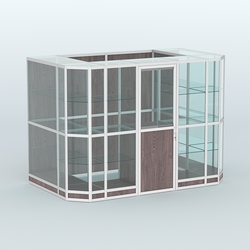 Павильон из профиля пристенный №10г (4,05 кв.м), Ясень Анкор темный