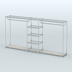 Островная торговая система ХРОМ 3600 мм с поручнями №12, Метрополитан Грей