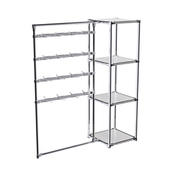 Хромированное вешало ШТАНГА №1-3 с полками ДСП 16 мм, Ясень Анкор светлый - U31104