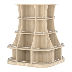 Островной низкий стеллаж ГАРАНТ №6-О с ограничителями, Дуб Сонома