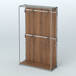 Торговая система ХРОМ (задняя стенка - ДСП) 1200 мм с поручнями №3, Орех