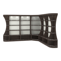 Угловой высокий стеллаж ГАРАНТ №3-О с ограничителями, Дуб Венге + Белый