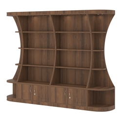  Пристенный высокий стеллаж ГАРАНТ №2, Орех