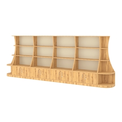 Пристенный низкий стеллаж ГАРАНТ №4, Дуб Золотистый и Крем Вайс