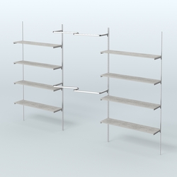 Neo Fix №7(М) настенная система с полками из ДСП поручнями из хрома (3600 мм), Метрополитан Грей