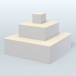 Островок-пирамида квадратный для торговых центров №1, Серый + Крем Вайс