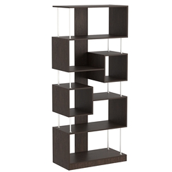 Стеллаж серии КУБ с комбинированными полками №8, Дуб Венге