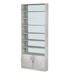 Стеллаж из ДСП с 6-ю полками 200x900 мм серии LEVEL-6 №10-2 (З/C - ЗЕРКАЛО), Метрополитан Грей