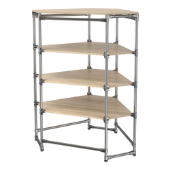 Хромированный стенд Прогресс №3-4 (с полками ДСП 16мм), Дуб Сонома