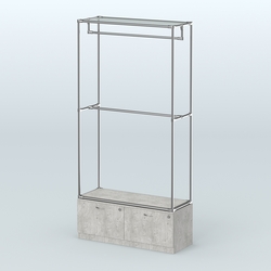 Торговая система ХРОМ без ДСП 1200 мм №1-3 с тумбой Т-15 и поручнями, Метрополитан Грей